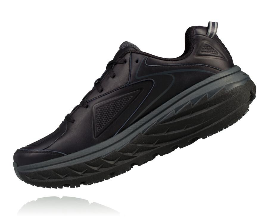 Hoka One One Bondi Läder Löparskor Herr - Svarta - XODYG-9165